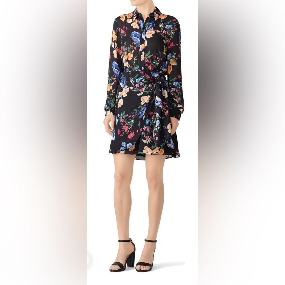 Parker Black Sheer Ora Dress Size 14